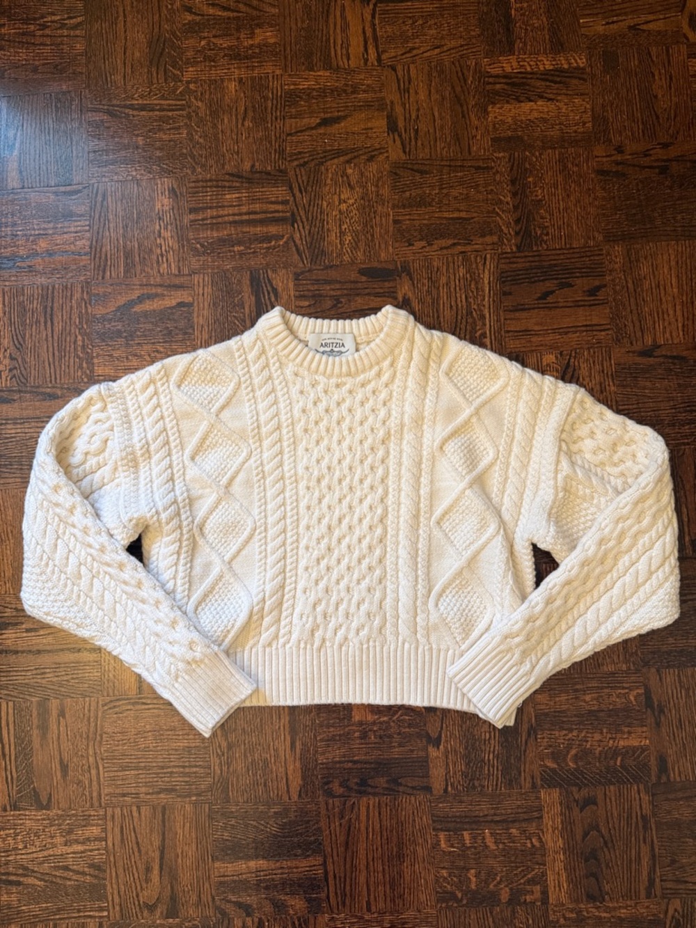New Heritage Knit Merino Wool Crew Sweater cropped